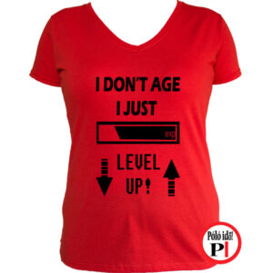 level up női gamer póló piros