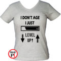 level up női gamer póló szürke