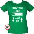 level up női gamer póló zöld