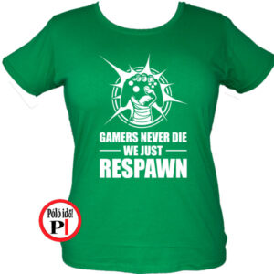 never die női gamer póló zöld