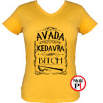 avada kedavra bitch harry potter póló női citrom