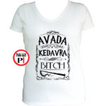 avada kedavra bitch harry potter póló női fehér