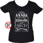 avada kedavra bitch harry potter póló női fekete