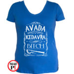 avada kedavra bitch harry potter póló női kék