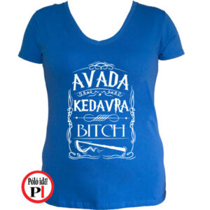 avada kedavra bitch harry potter póló női kék