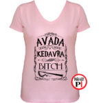avada kedavra bitch harry potter póló női pink
