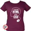 html and css női póló burgundi