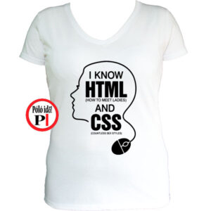 html and css női póló fehér