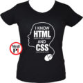 html and css női póló fekete