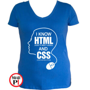 html and css női póló kék