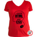 html and css női póló piros
