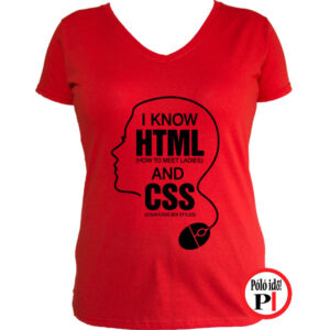 html and css női póló piros
