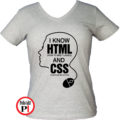 html and css női póló szürke