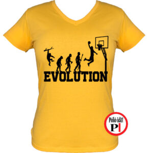női kosárlabda evolúció póló citrom