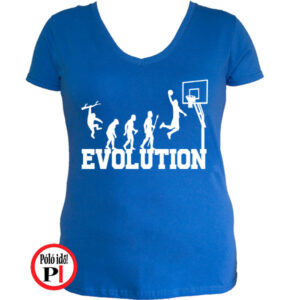 női kosárlabda evolúció póló kék