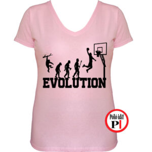 női kosárlabda evolúció póló pink