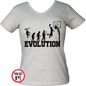 női kosárlabda evolúció póló szürke