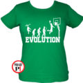 női kosárlabda evolúció póló zöld