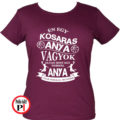 anya póló kosaras anya vagyok burgundi