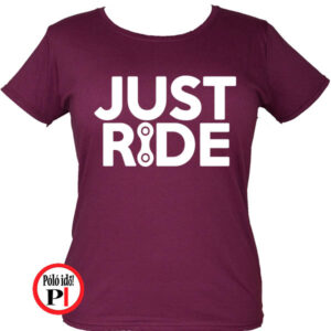 női just ride biciklis póló burgundi