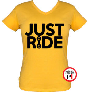 női just ride biciklis póló citrom
