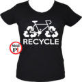 női recycle biciklis póló fekete