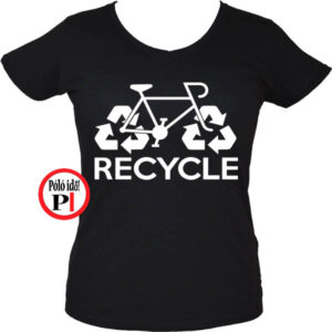 női recycle biciklis póló fekete