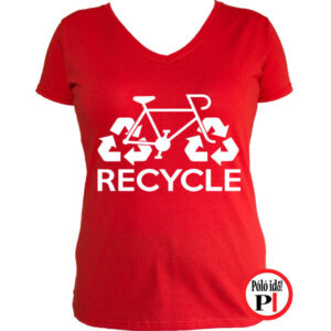 női recycle biciklis póló piros