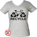 női recycle biciklis póló szürke