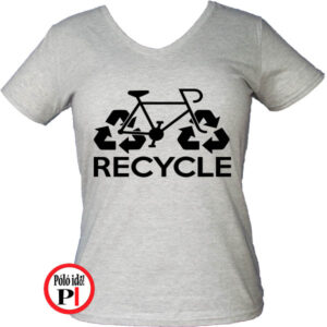 női recycle biciklis póló szürke