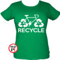 női recycle biciklis póló zöld