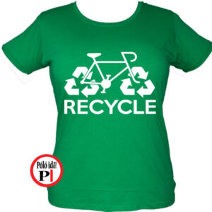 női recycle biciklis póló zöld