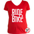 női ride bike biciklis póló piros