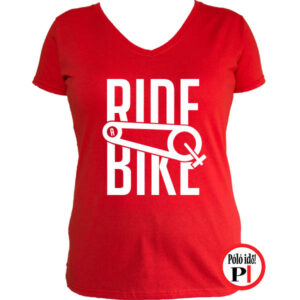 női ride bike biciklis póló piros