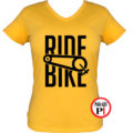 női ride bike biciklis póló citrom