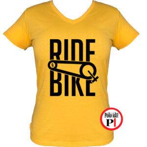 női ride bike biciklis póló citrom