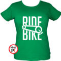 női ride bike biciklis póló zöld