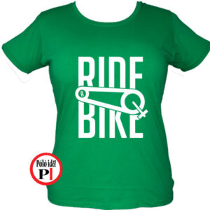 női ride bike biciklis póló zöld