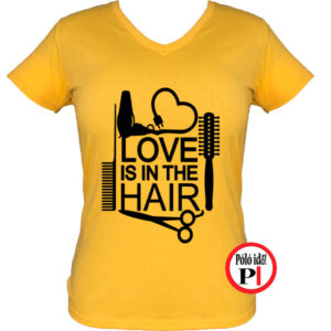 fodrász póló hair love citrom