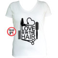 fodrász póló hair love fehér