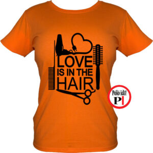 fodrász póló hair love narancs