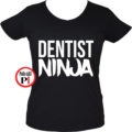 fogorvos póló ninja női fekete