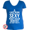 fogorvos póló sexy női kék