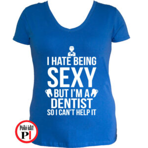 fogorvos póló sexy női kék