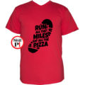 futó póló pizza miles piros