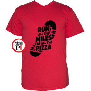 futó póló pizza miles piros