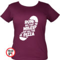 futó póló pizza miles női burgundi