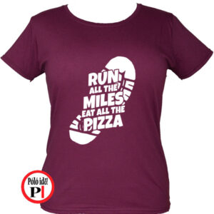 futó póló pizza miles női burgundi