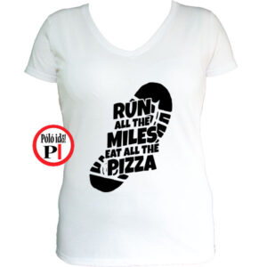 futó póló pizza miles női fehér
