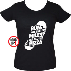 futó póló pizza miles női fekete